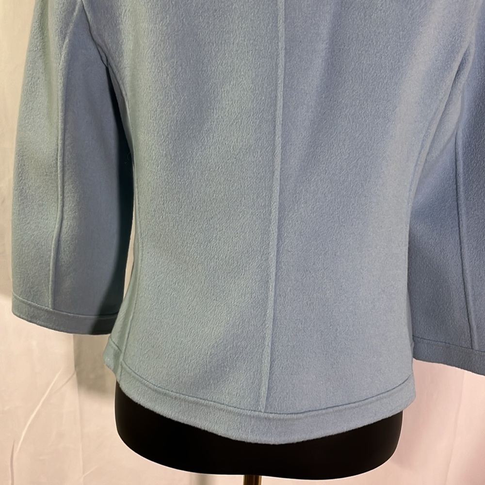 NWT Talbots Pastel Blue Ruffle Front Grace Fit Wool Jacket - Picture 12 of 16